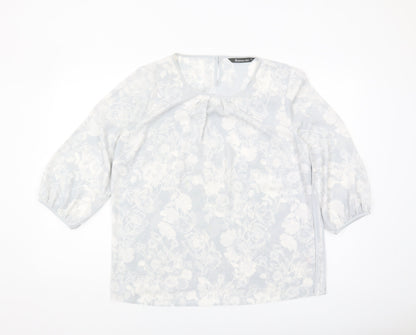 Bonmarché Women's White Floral Blouse Size 14