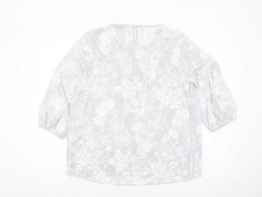 Bonmarché Women's White Floral Blouse Size 14