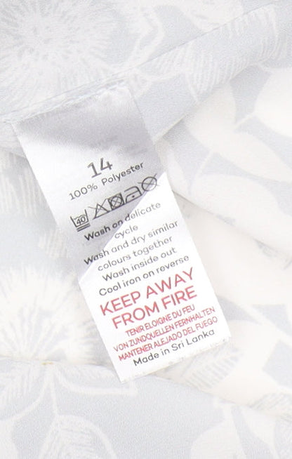 Bonmarché Women's White Floral Blouse Size 14