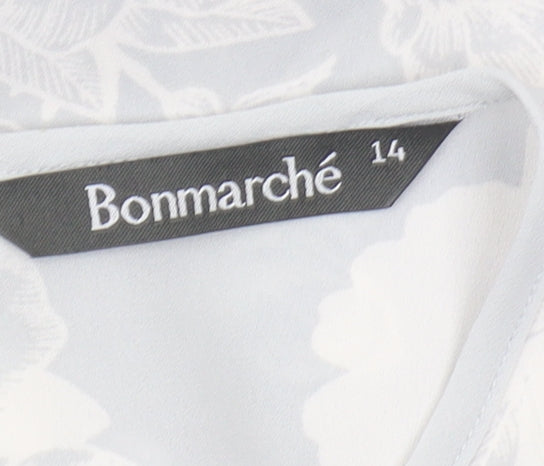 Bonmarché Women's White Floral Blouse Size 14