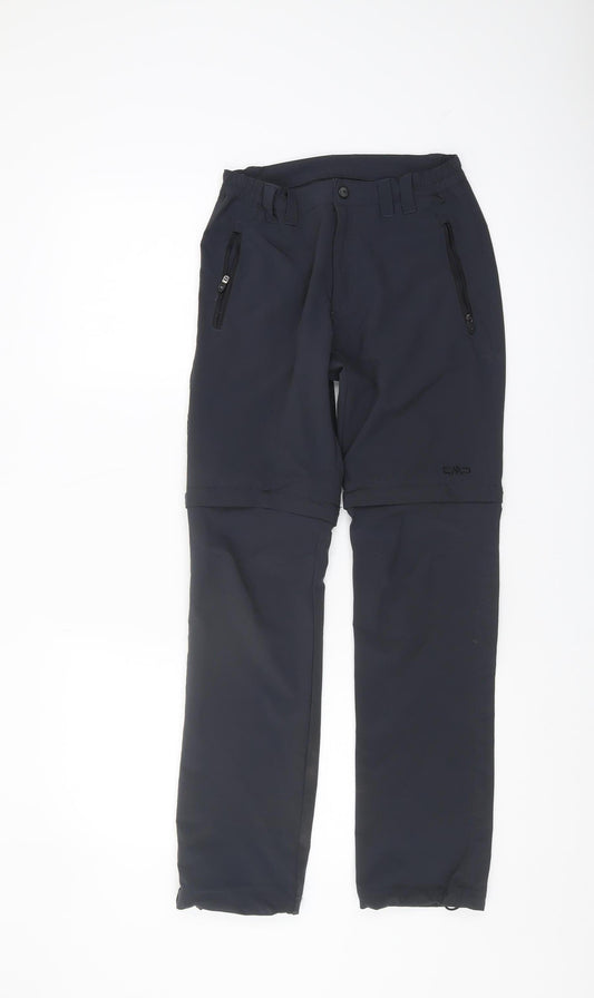CMP Boys Black Convertible Trousers, Size 24, Activewear
