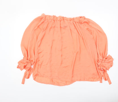 Womens UK Size 10 Izabel London Orange  Blouse