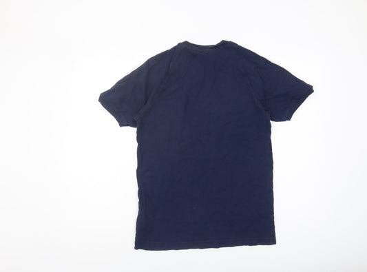 Adidas Men's Blue Small Crew Neck Logo T-Shirt