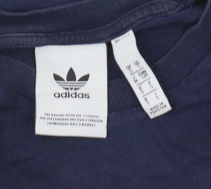 Adidas Men's Blue Small Crew Neck Logo T-Shirt