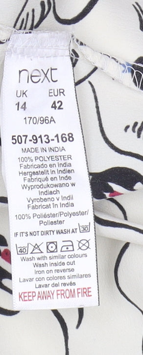 Womens UK Size 14 NEXT White  Button-Up