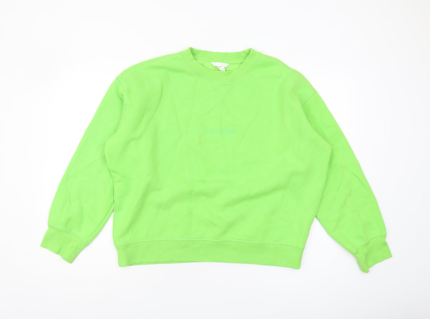 H&M Unisex Green Crew Neck Pullover Sweatshirt M