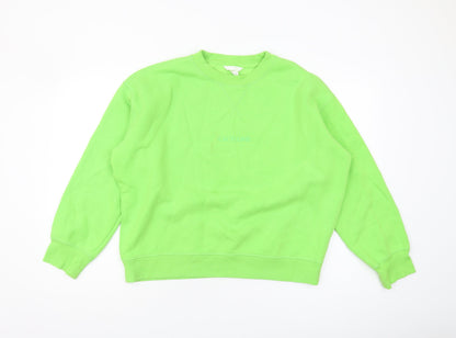 H&M Unisex Green Crew Neck Pullover Sweatshirt M