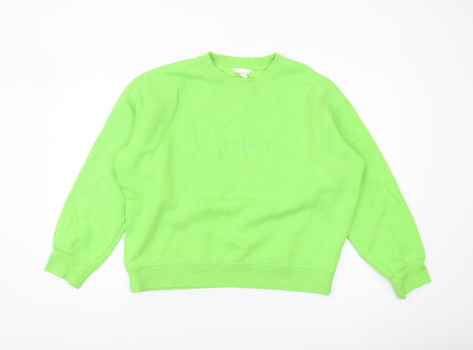 H&M Unisex Green Crew Neck Pullover Sweatshirt M