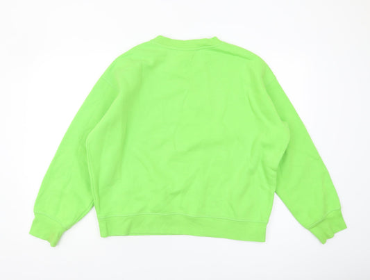 H&M Unisex Green Crew Neck Pullover Sweatshirt M