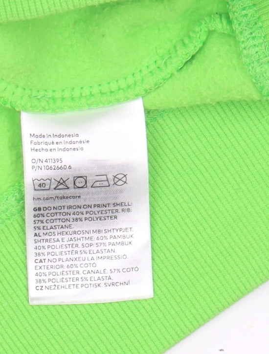 H&M Unisex Green Crew Neck Pullover Sweatshirt M