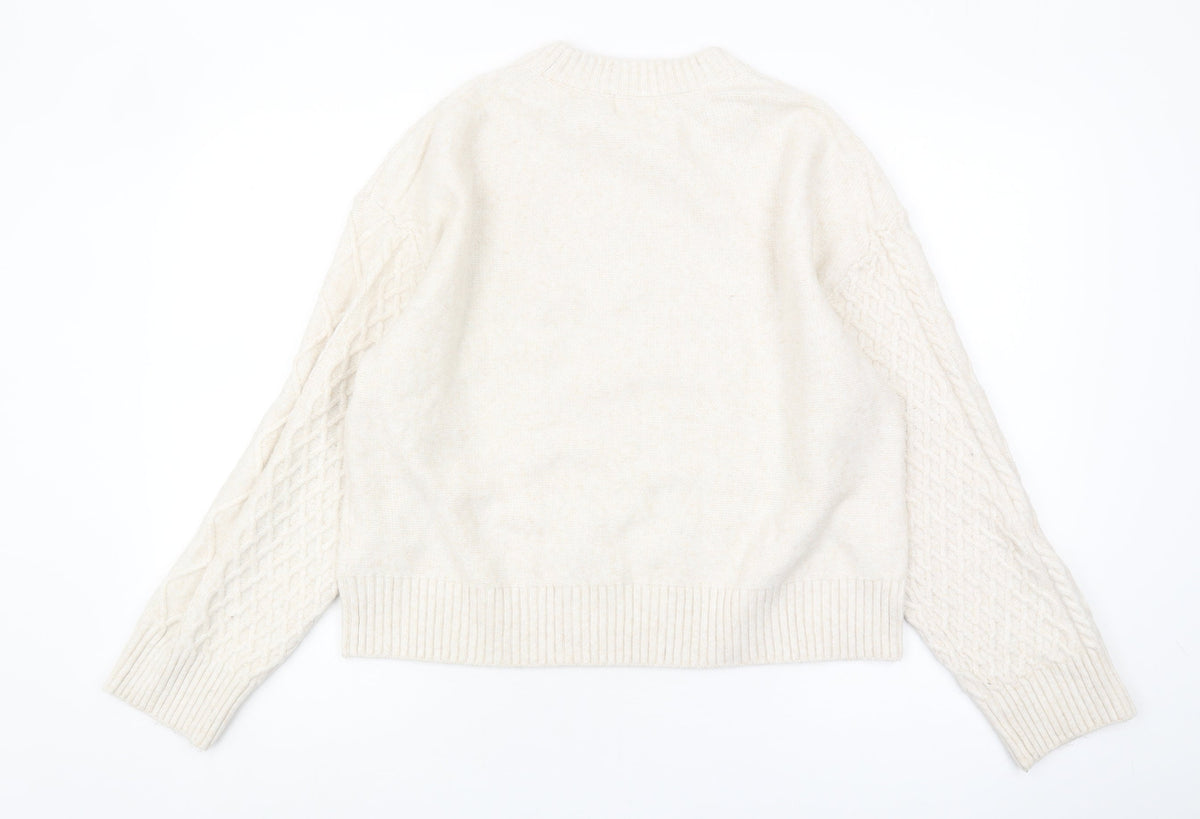 Womens UK Size 12 H&M Beige Jumper Jumper