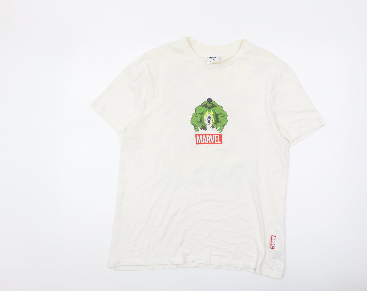 Marvel Men's White Hulk Comic T-Shirt M