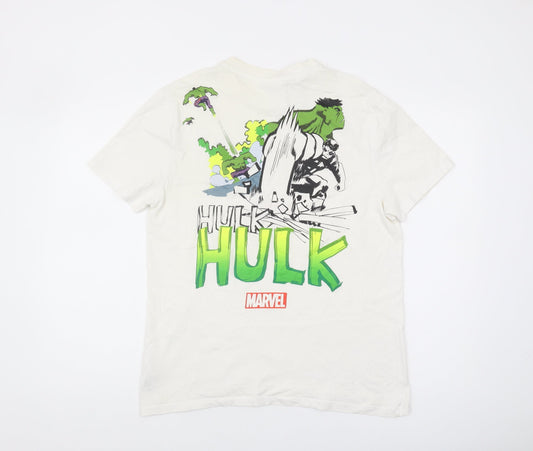 Marvel Men's White Hulk Comic T-Shirt M