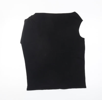 Womens UK Size 16 Principles Black Basic T-Shirt