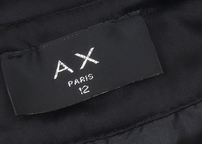 AX Paris Women's Black Beaded Sleeveless Blouse Size 12