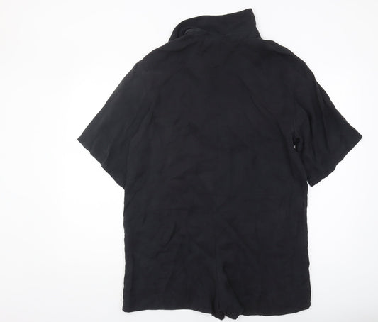 Zara Women's Black Collared Playsuit - Size S
