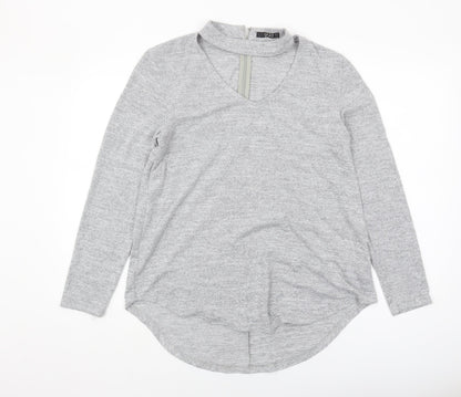 Quiz Womens Grey Long Sleeve Knit Top Size 12