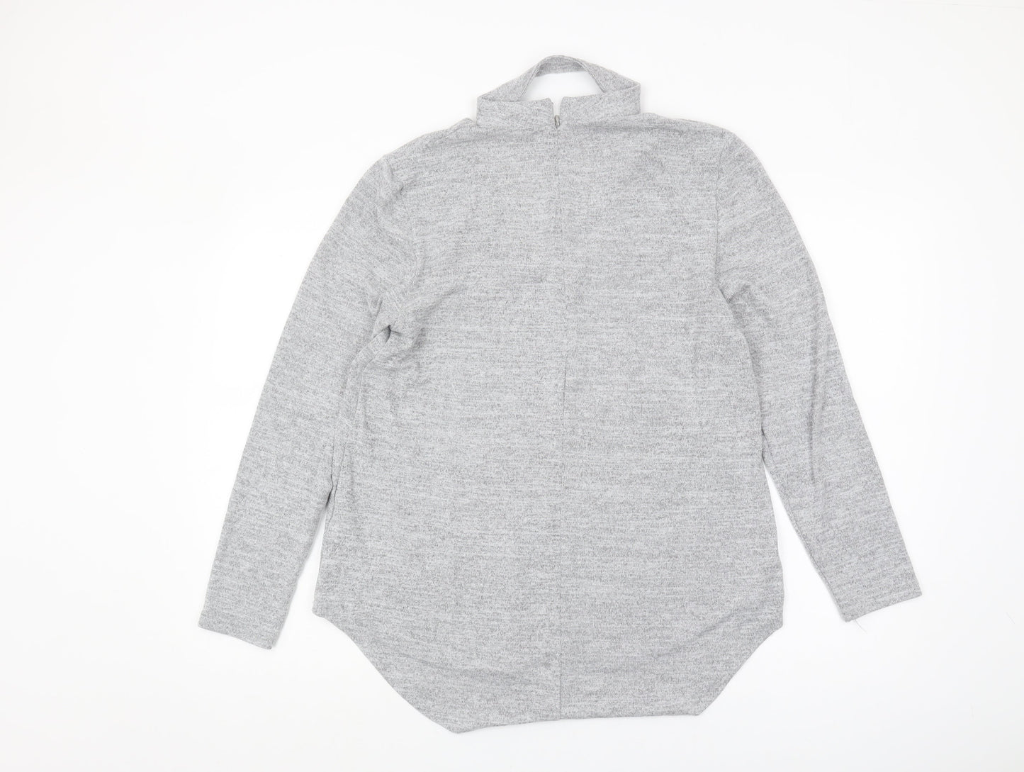 Quiz Womens Grey Long Sleeve Knit Top Size 12