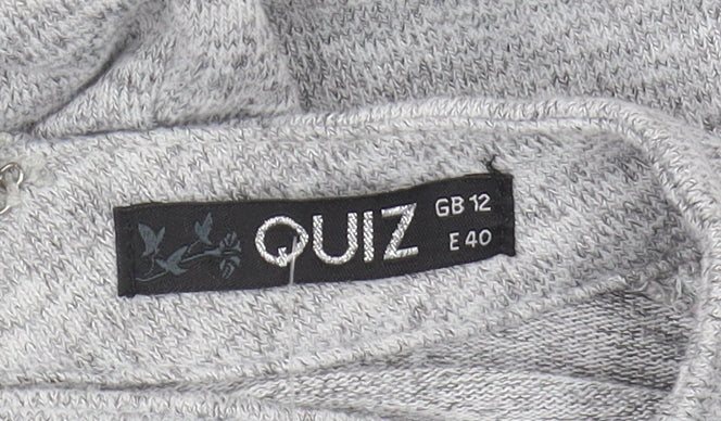 Quiz Womens Grey Long Sleeve Knit Top Size 12