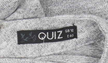 Quiz Womens Grey Long Sleeve Knit Top Size 12