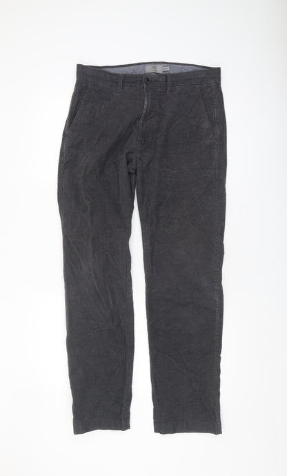 Marks and Spencer Men's Grey Straight Trousers 32 in