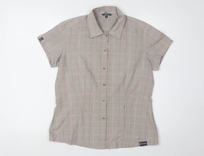 Berghaus Women's Beige Check Button-Up Shirt Size 12