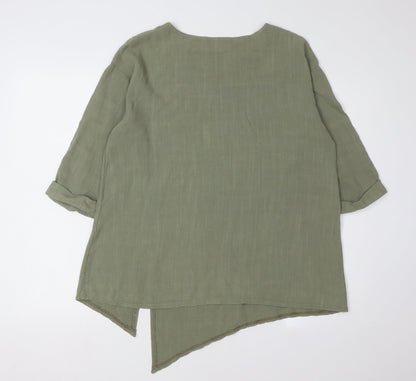 Saloos Women's Green 3/4 Sleeve Top Size 12