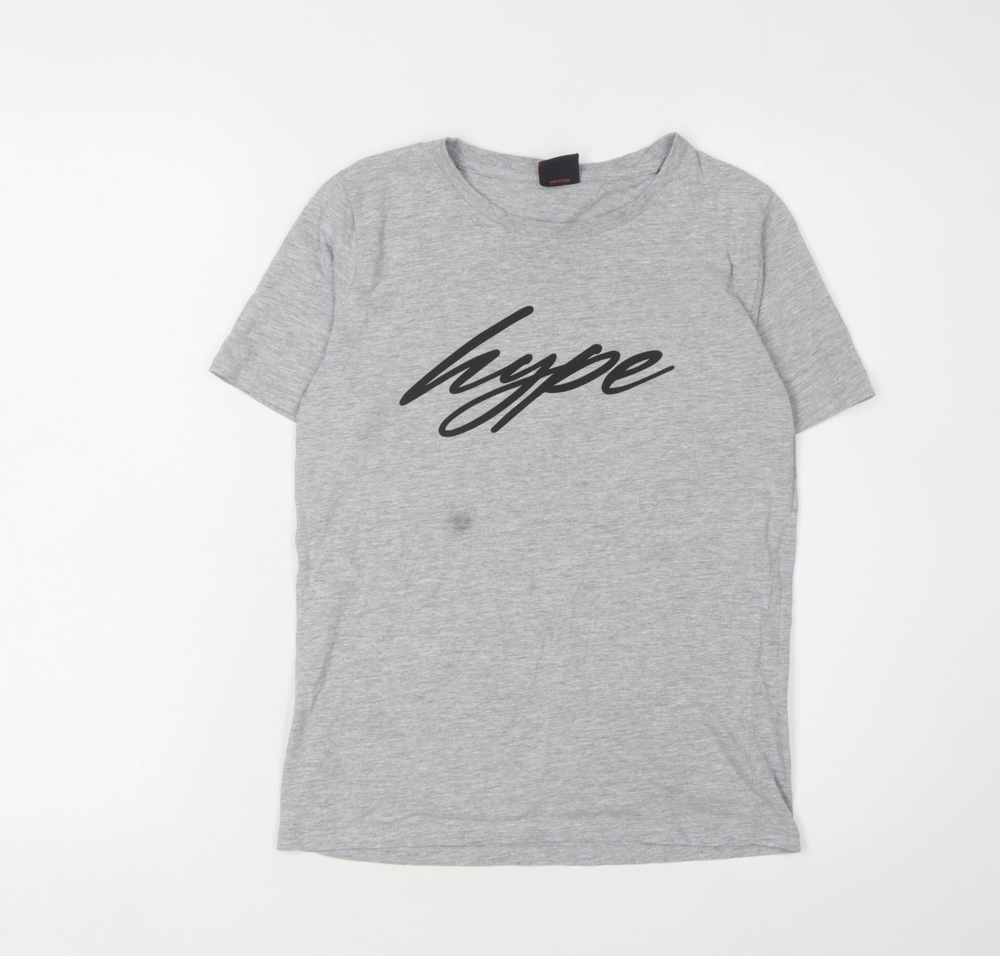 Hype Boys Grey Graphic Logo T-Shirt 13 Years Casual Style