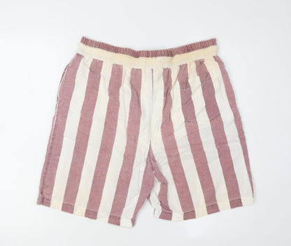 Men's Wear L Striped Multicoloured Cotton Shorts