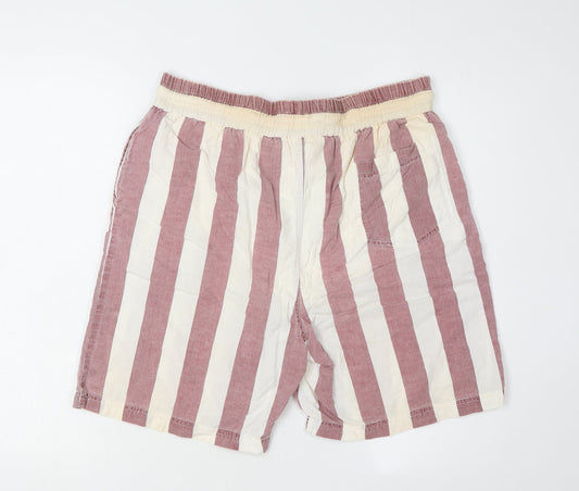 Men's Wear L Striped Multicoloured Cotton Shorts