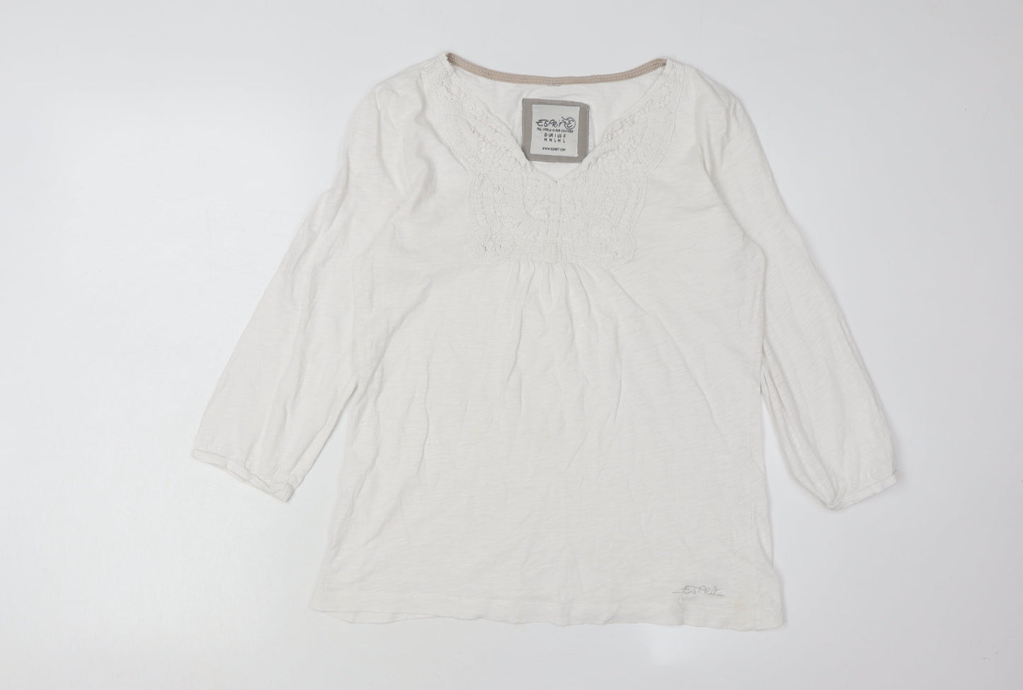 Womens UK Size M Esprit White Basic Blouse