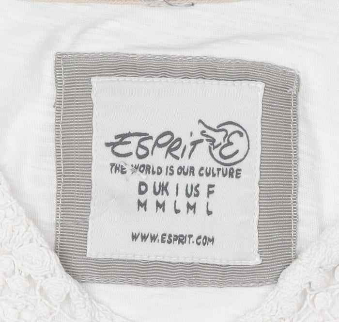 Womens UK Size M Esprit White Basic Blouse