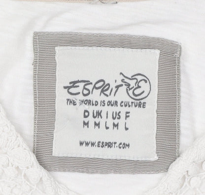 Womens UK Size M Esprit White Basic Blouse