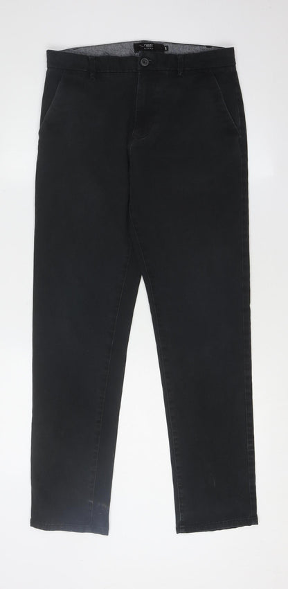Next Men's Black Slim Fit Chino Trousers Size L