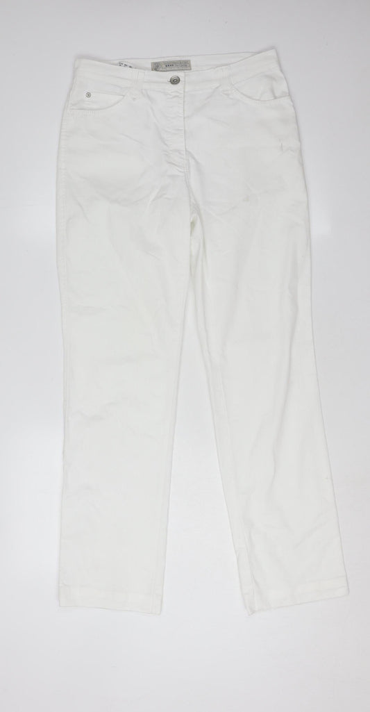 Brax Women's White Trousers, Size 12, Casual Denim