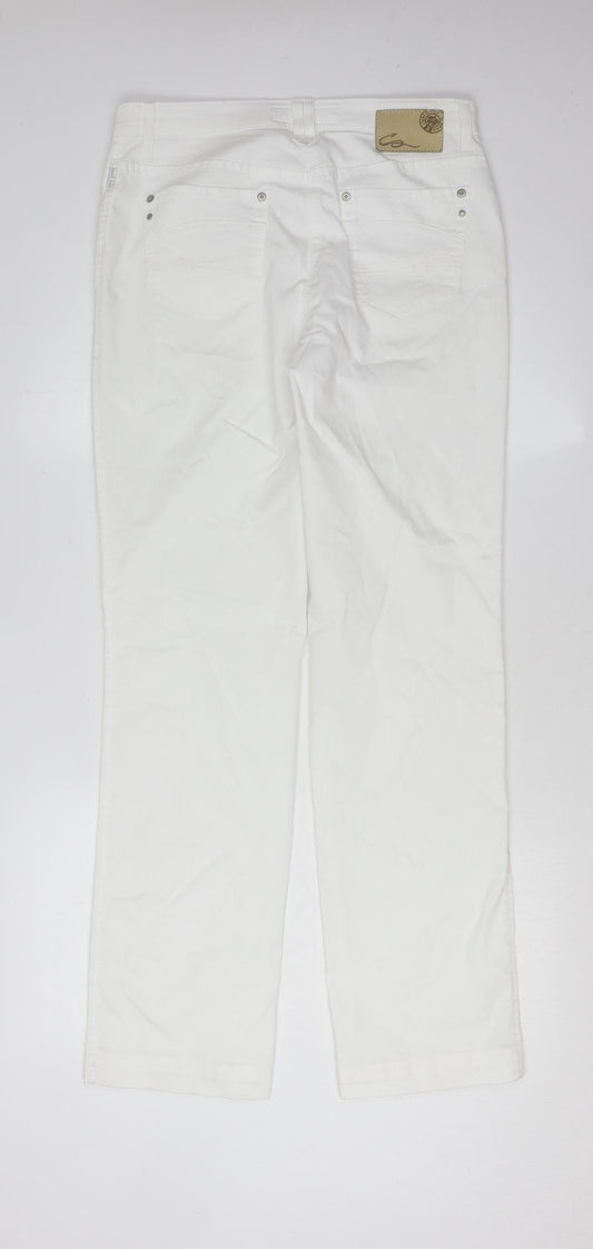 Brax Women's White Trousers, Size 12, Casual Denim