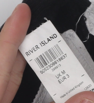 River Island Men's Black Hooded Pullover Jumper M