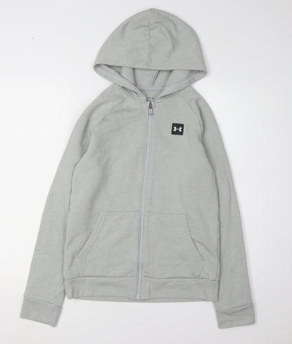 Under Armour Boys Grey Full Zip Hoodie - Size Large