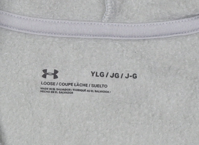 Under Armour Boys Grey Full Zip Hoodie - Size Large