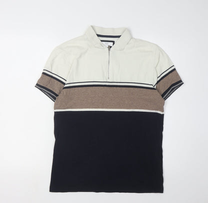 Next Men's Colourblock Polo, Multicoloured, Size S
