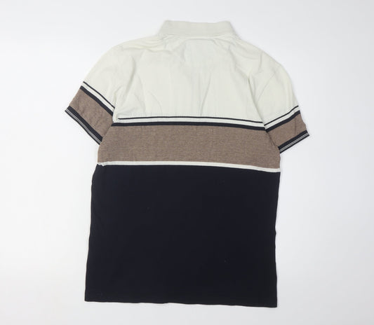 Next Men's Colourblock Polo, Multicoloured, Size S