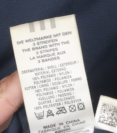 Adidas Men's Blue L Puffer Jacket with Hood