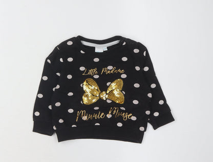Disney Unisex Baby Minnie Mouse Jumper, Black, 6-9 Months