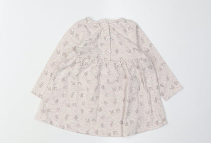 Disney Baby Bambi Pink Dress, 9-12M Girls, Long Sleeve