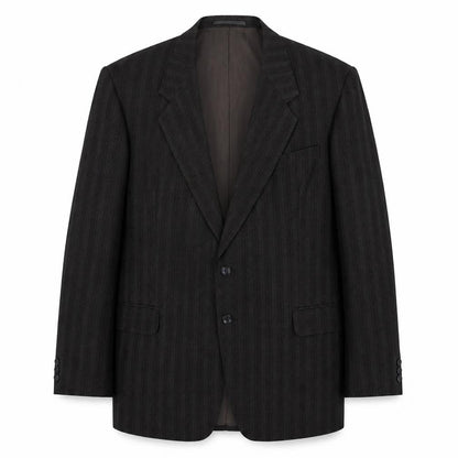 BOSS Men's Grey Striped Suit Jacket 44 Regular