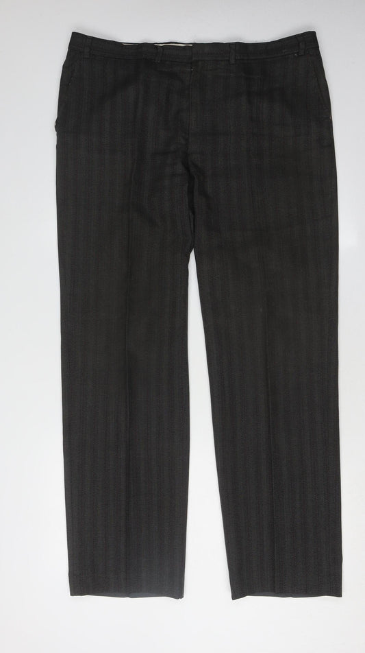 Hugo Boss Men's Black Regular Fit Trousers - Size 39