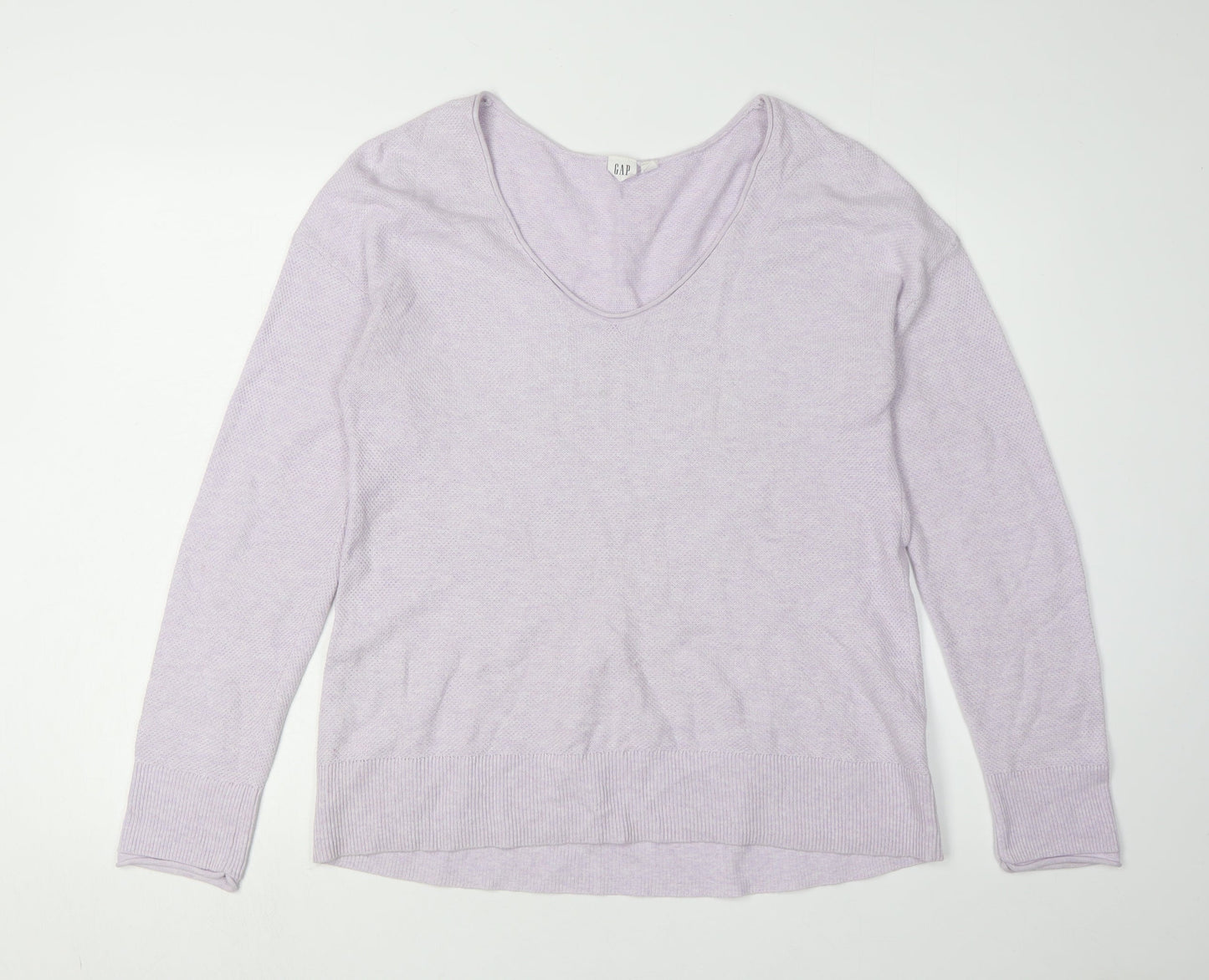 Gap Women's Purple Cotton Pullover Jumper, Size M