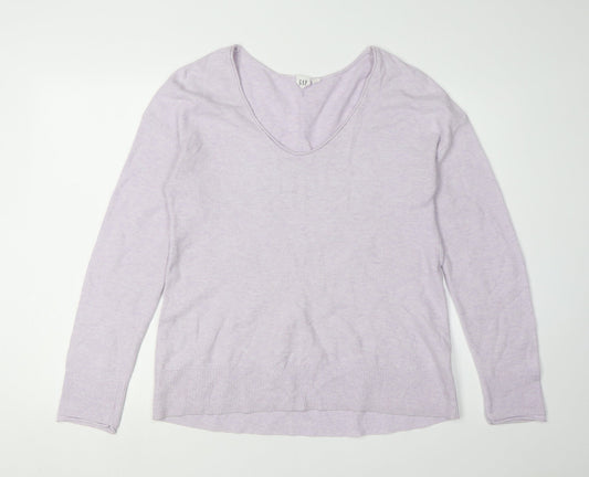 Gap Women's Purple Cotton Pullover Jumper, Size M
