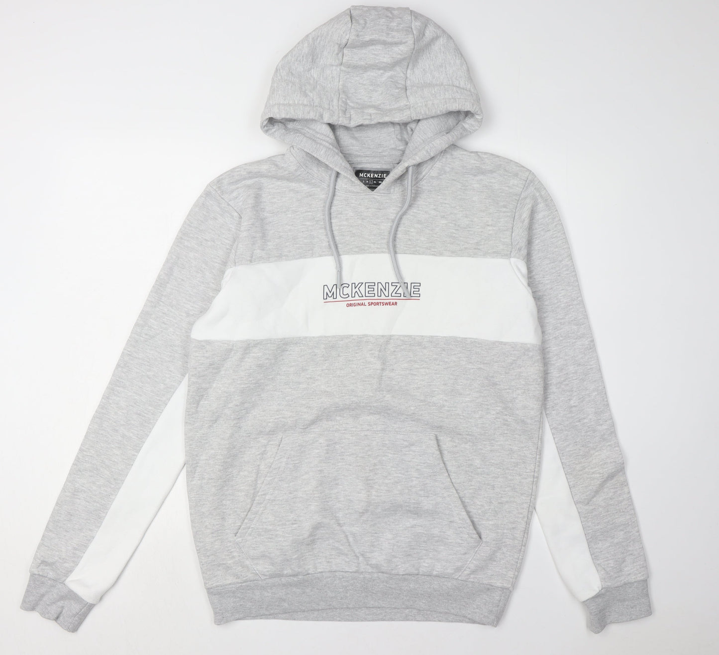 Mens UK Size L McKenzie Grey Pullover Hoodie