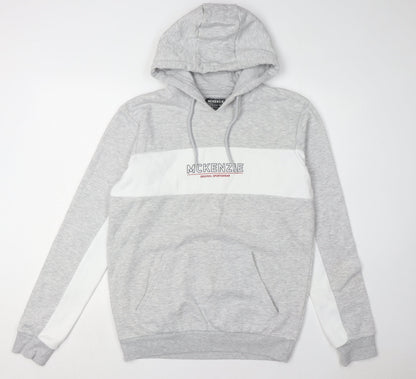 Mens UK Size L McKenzie Grey Pullover Hoodie